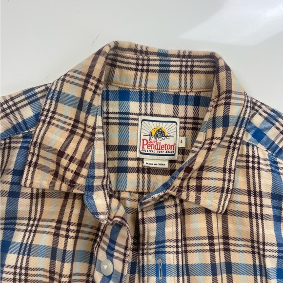 Durf Pendleton men’a flannel beige shirt S m102-13 - Picture 2 of 3